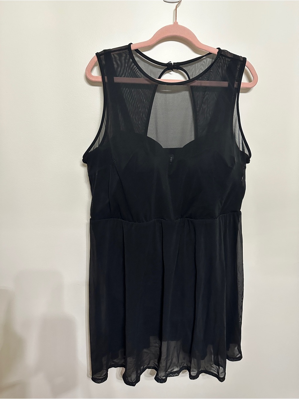 torrid Black Mesh Overlay One-Piece Swimdress